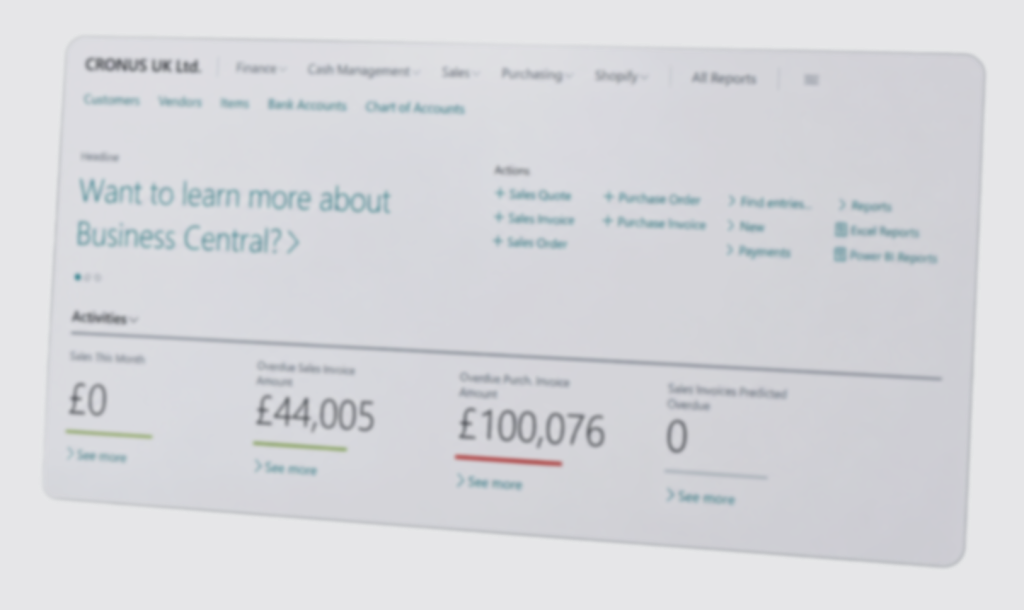 business central dashboard tilt